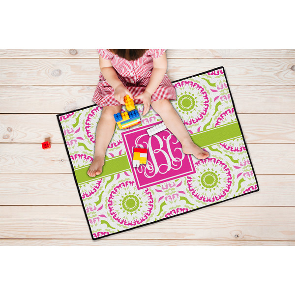 Pink & Green Suzani Door Mats - LIFESTYLE kid