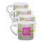 Pink & Green Suzani Double Shot Espresso Mugs - Set of 4 Front