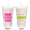 Pink & Green Suzani Double Wall Tumbler with Straw - Approval