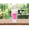 Pink & Green Suzani Double Wall Tumbler with Straw Lifestyle