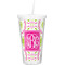 Pink & Green Suzani Double Wall Tumbler with Straw (Personalized)