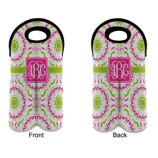 Pink & Green Suzani Double Wine Tote - APPROVAL (new)