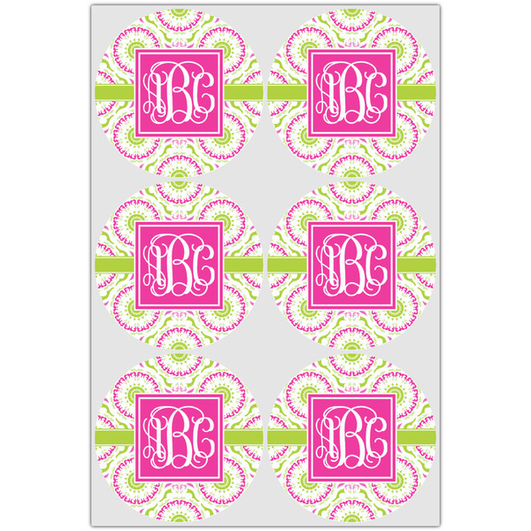 Pink & Green Suzani Drink Topper - Large - Set of 6