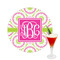Pink & Green Suzani Drink Topper - Medium - Single with Drink