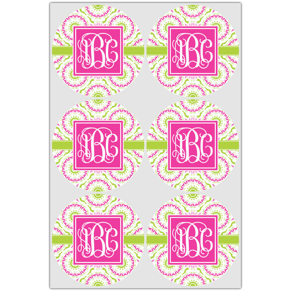 Pink & Green Suzani Drink Topper - XLarge - Set of 6