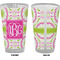 Pink & Green Suzani Pint Glass - Full Color - Front & Back Views