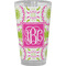 Pink & Green Suzani Pint Glass - Full Color - Front View