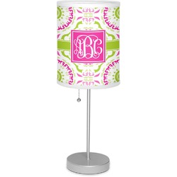 Pink & Green Suzani 7" Drum Lamp with Shade Linen (Personalized)