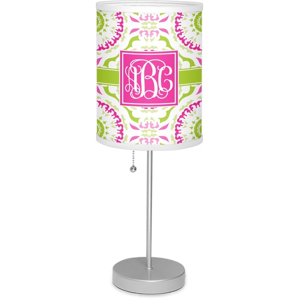 Custom Pink & Green Suzani Lamp with Drum Shade (Personalized)
