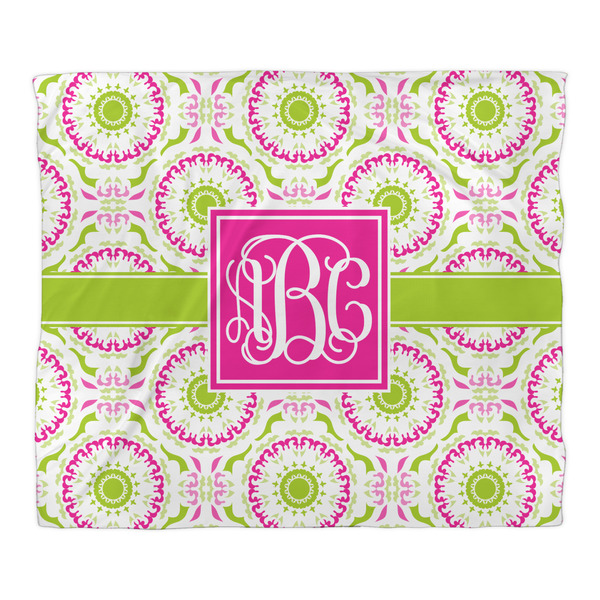 Pink & Green Suzani Duvet Cover - King - Front