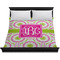 Pink & Green Suzani Duvet Cover - King - On Bed - No Prop