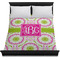 Pink & Green Suzani Duvet Cover - Queen - On Bed - No Prop