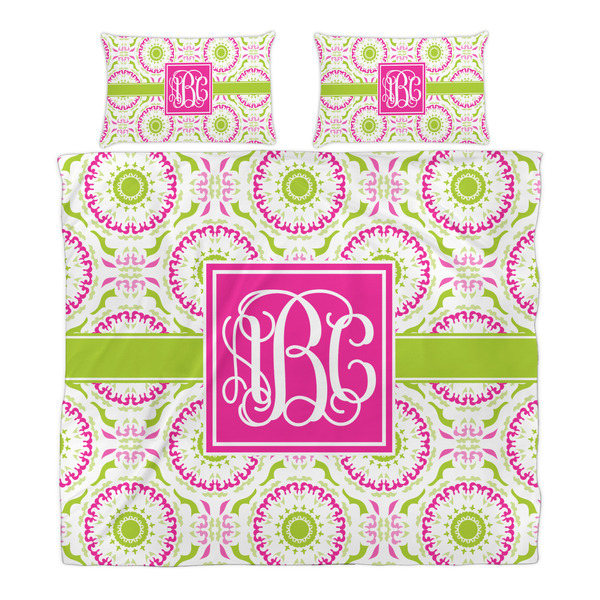 Pink & Green Suzani Duvet Cover Set - King - Alt Approval