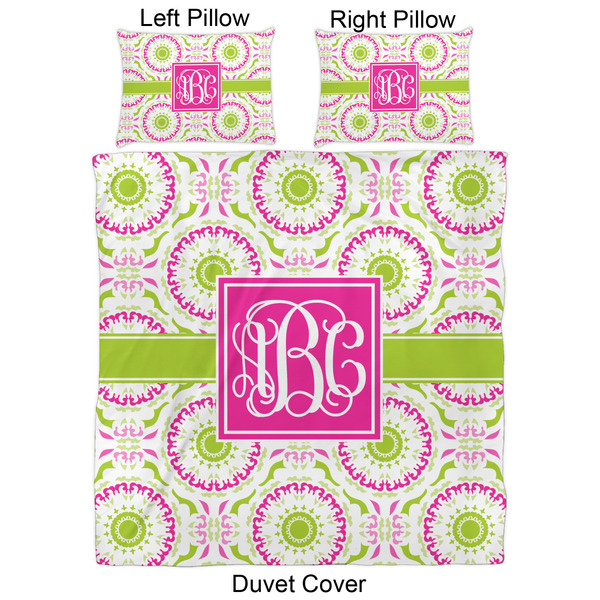 Pink & Green Suzani Duvet Cover Set - Queen - Approval