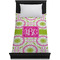 Pink & Green Suzani Duvet Cover - Twin - On Bed - No Prop