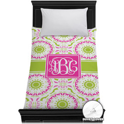 Pink & Green Suzani Duvet Cover - Twin XL (Personalized)