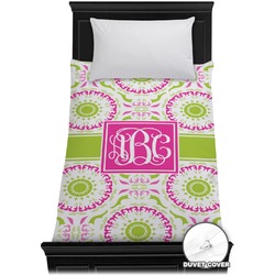 Pink & Green Suzani Duvet Cover - Twin (Personalized)