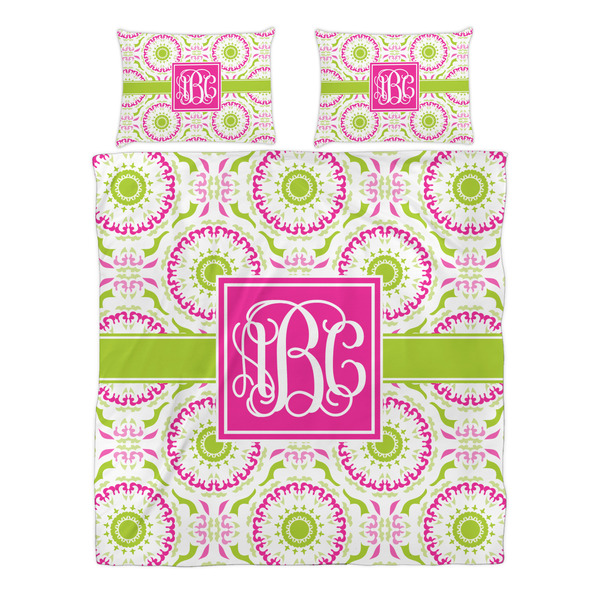 Pink & Green Suzani Duvet cover Set - Queen - Alt Approval