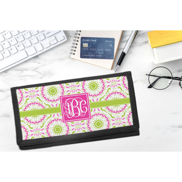Pink & Green Suzani DyeTrans Checkbook Cover - LIFESTYLE