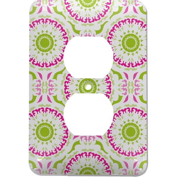 Custom Pink & Green Suzani Electric Outlet Plate