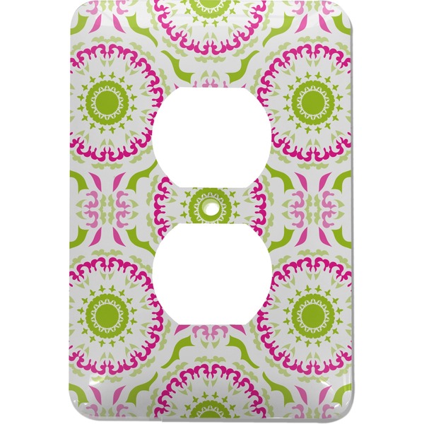 Custom Pink & Green Suzani Electric Outlet Plate