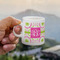 Pink & Green Suzani Espresso Cup - 3oz LIFESTYLE (new hand)