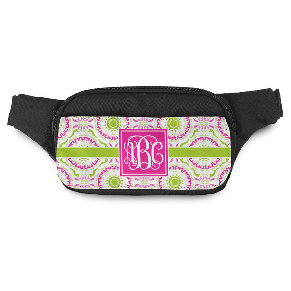 Custom Pink & Green Suzani Fanny Pack - Modern Style (Personalized)