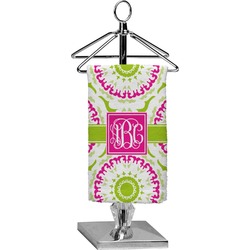 Pink & Green Suzani Finger Tip Towel - Full Print (Personalized)