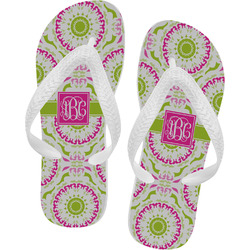 Pink & Green Suzani Flip Flops - Small (Personalized)