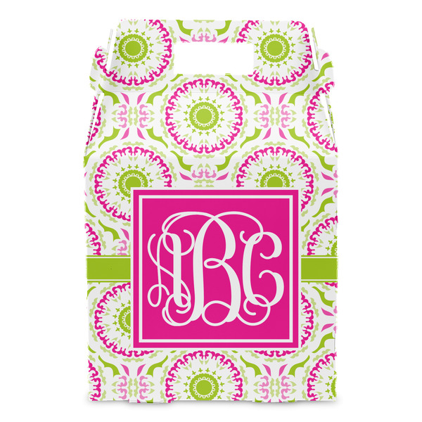 Pink & Green Suzani Gable Favor Box - Front