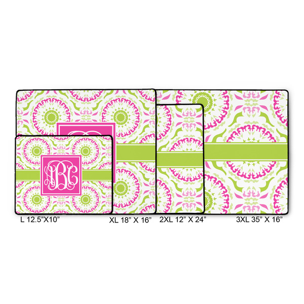 Pink & Green Suzani Gaming Mats - SIZE CHART