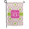Pink & Green Suzani Small Garden Flag - Double Sided w/ Monograms