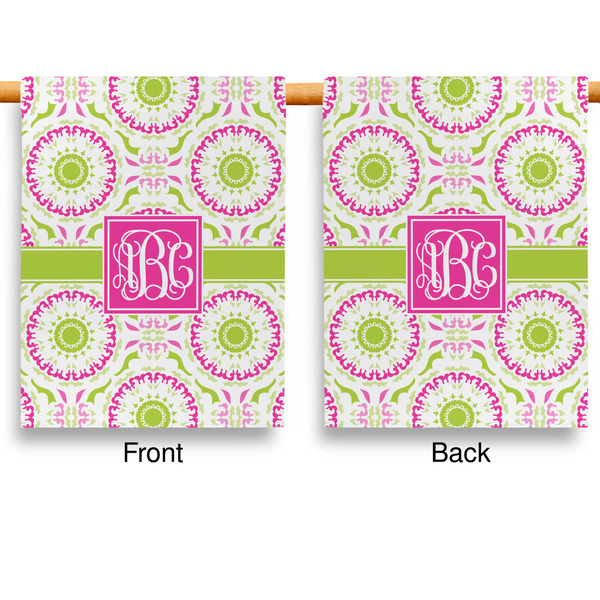 Pink & Green Suzani Garden Flags - Large - Double Sided - APPROVAL