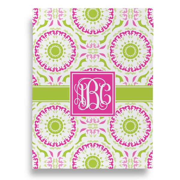 Pink & Green Suzani Garden Flags - Large - Double Sided - BACK