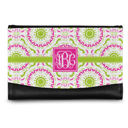 Pink & Green Suzani Genuine Leather Women's Wallet - Small (Personalized)