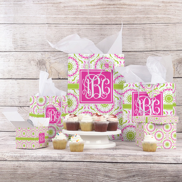 Pink & Green Suzani Gift Bags - In Context