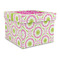 Pink & Green Suzani Gift Boxes with Lid - Canvas Wrapped - Large - Front/Main