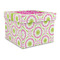 Pink & Green Suzani Gift Box with Lid - Canvas Wrapped - Large (Personalized)