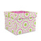Pink & Green Suzani Gift Boxes with Lid - Canvas Wrapped - Medium - Front/Main