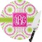 Pink & Green Suzani Glass Cutting Board (Personalized)