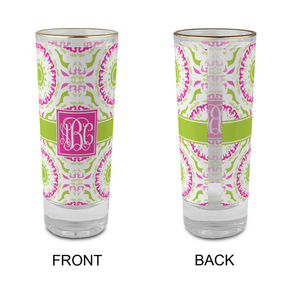 Pink & Green Suzani Glass Shot Glass - 2 oz - Single - APPROVAL
