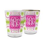Pink & Green Suzani Glass Shot Glass - 1.5 oz (Personalized)