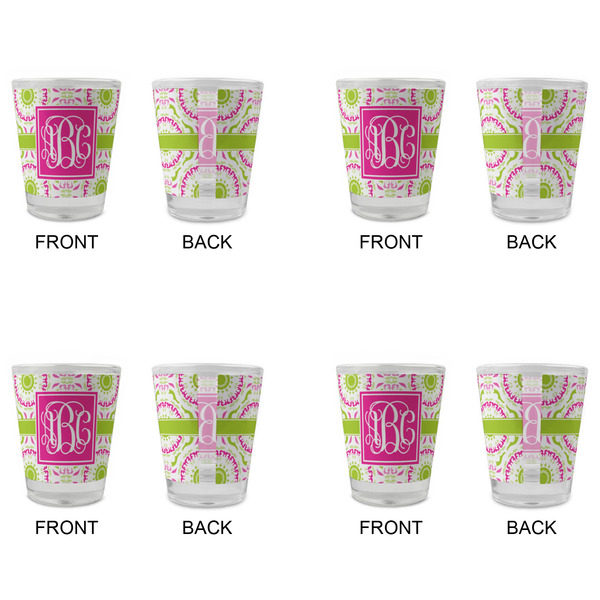Pink & Green Suzani Glass Shot Glass - Standard - Set of 4 - APPROVAL