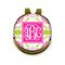 Pink & Green Suzani Golf Ball Marker Hat Clip - Front & Back
