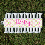 Pink & Green Suzani Golf Tees & Ball Markers Set (Personalized)