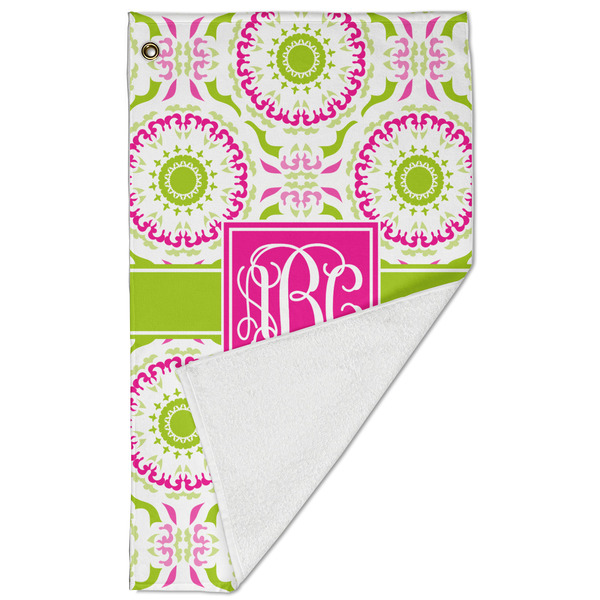 Pink & Green Suzani Golf Towel - Folded (Large)