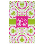 Pink & Green Suzani Golf Towel - Poly-Cotton Blend w/ Monograms