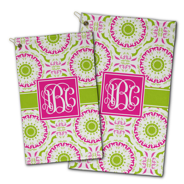 Pink & Green Suzani Golf Towel - PARENT (small and large)