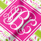 Pink & Green Suzani Hooded Baby Towel- Detail Close Up