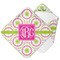 Pink & Green Suzani Hooded Baby Towel w/ Monogram